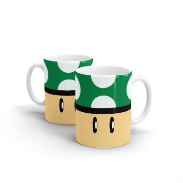 Imagem de Caneca Cerâmica 350 Ml - Cogumelo Verde - BEEK GEEK`S CA-17