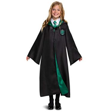 Imagem de Disguise Harry Potter Slytherin Robe Deluxe Children's Costume Accessory, Black & Green, Kids Size Large (10-12)