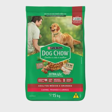 Imagem de Ração Dog Chow Carne, Frango e Arroz Cães Adultos 15kg