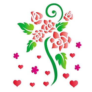 Imagem de Stencil de Acetato para Pintura OPA Simples 15 x 20 cm - 756 Flores Rosas Românticas