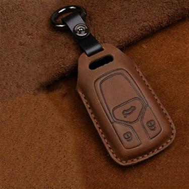 Imagem de CSHU Couro masculino feminino porta-chaves do carro capa porta-chaves porta-chaves, adequado para Audi A1 A3 A4 A5 Q7 A6 C5 C6,4