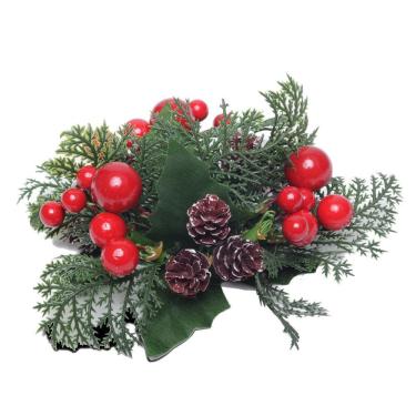 Imagem de Porta Vela Pinhas E Frutas Vermelhas 1un 6x14x14cm 1021174