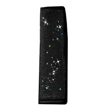 Imagem de Capa de cinto de segurança para assento de carro com strass brilhantes acessórios interiores automotivos almofadas de cinto de segurança são adequadas para todos os modelos.