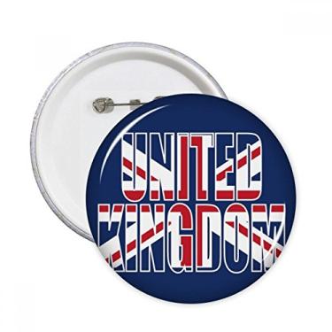 Imagem de Broche redondo com nome da bandeira do Reino Unido Reino Unido Emblema para decoração 5 peças