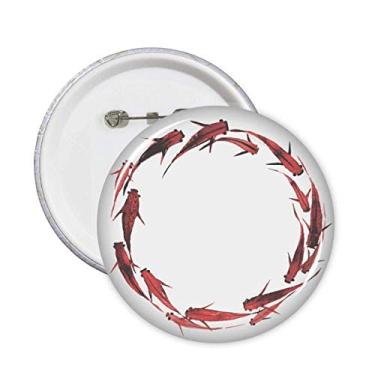 Imagem de Broche de animal de peixe com carpa vermelha chinesa, emblema, acessório, decoração, 5 peças