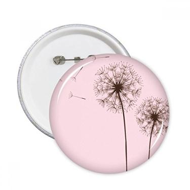 Imagem de Flor planta dente-de-leão pinos redondos crachá botão emblema acessório decoração 5 peças