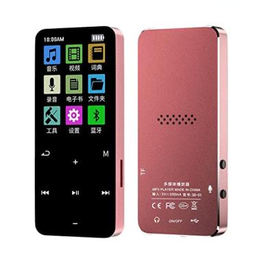 Imagem de SZAMBIT MP3 Compatível com Bluetooth MP4 Display HD Player de Rádio de Liga de Zinco Som Estéreo Música de Controle de Toque ao ar Livre de Dormitório Interno (16GB,Pink)