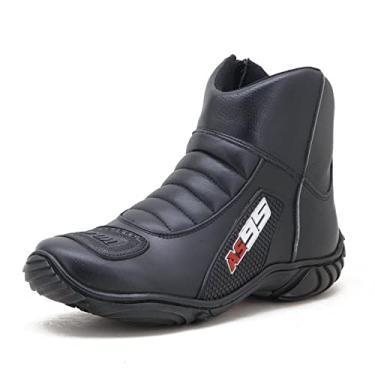 Imagem de Bota Motociclista Semi-ipermeável Atron Shoes - 308 - Preto Tamanho:35;Cor:Preto