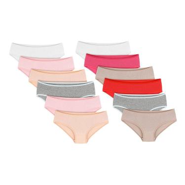 Imagem de Calcinha Infantil Lisa Kit 12 Peças Premium DCP Kids