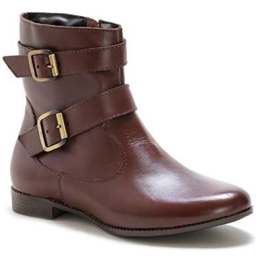 Imagem de Bota Casual Feminina Couro Lisa Conforto Dia a Dia Doc Shoes