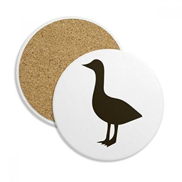 Imagem de Ganso preto fofo animal retrato copo copo copo copo proteção mesa pedra absorvente