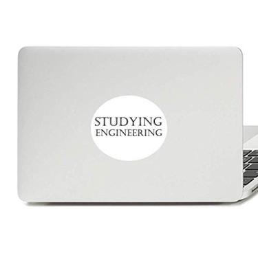 Imagem de Adesivo de notebook com emblema de vinil de frases curtas para estudar engenharia