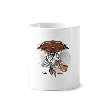 Imagem de Lovely Dog Clothes Aquarela Ilustração Escova de Dentes Suporte Caneca Cerâmica Suporte Lápis Copo