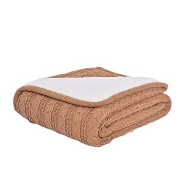 Imagem de Cobertor de malha supermacio respirável aconchegante para sofá-cama de carro Decoração para casa, todas as estações, azul antiestático 150 * 200cm