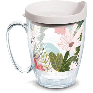 Imagem de Tervis Copo de viagem com isolamento térmico de parede dupla floral feito nos EUA mantém as bebidas frias e quentes, 473 ml - caneca, clássica