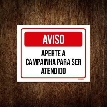 Imagem de Kit 5 Placas Aviso Aperte Campainha Para Ser Atendido