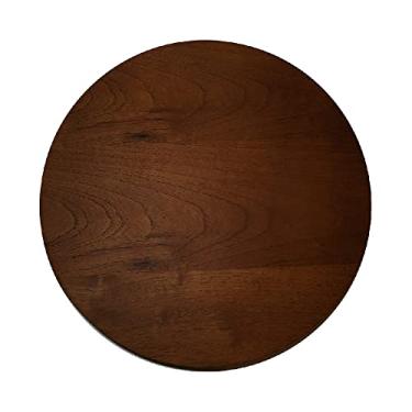 Imagem de Prato giratório para servir na mesa abacamento madeira 60cm - Castanho