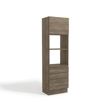 Imagem de Paneleiro De Cozinha Maxxi G750 Torre Quente C- 1 Porta E 3 Gavetas 70cm Nogal - Kappesberg