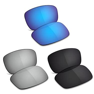 Imagem de TRUSHELL Lentes de reposição polarizadas para óculos de sol Oakley Crosshair 2.0 OO4044 - azul oceano + preto + prata