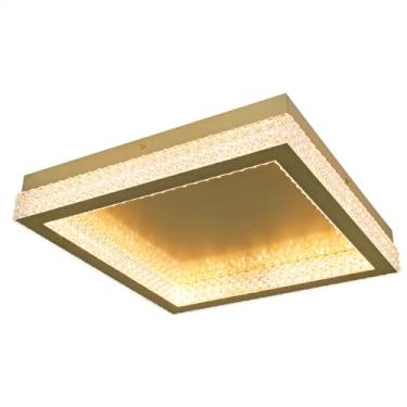 Imagem de Plafon de Sobrepor Led Quadrado Dourado 40x40cm Pl2001