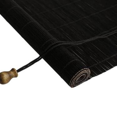 Imagem de YYGJYGOO Persianas de rolo de bambu, persianas romanas naturais de 40-160 cm, persianas blackout para interior/exterior/jardim (Cor: A, Tamanho: 40 cm x 140 cm/15,7 pol. x 55,1 pol.)