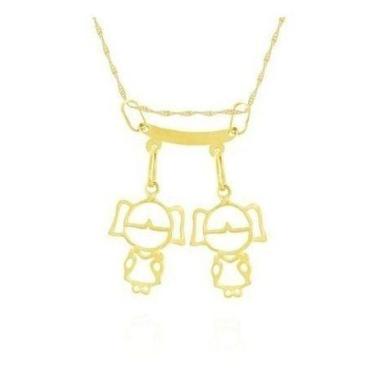 Imagem de Pingente De Ouro 18k Canga Dois Filhos Menino Ou Menina - RD Magazine