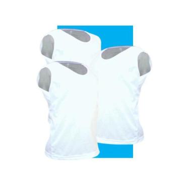 Imagem de Kit 3 Camisetas Lisa Regata infantil 100% Poliéster Branca - Del Franc