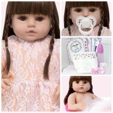 Imagem de Bebe Reborn Menina Realista Com Enxoval Vários Acessórios - Cegonha Re