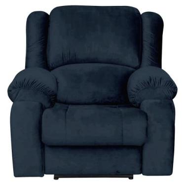 Imagem de Poltrona do Papai Reclinável Manual Magnum Veludo Azul Clássico G23 - 