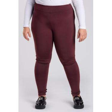 Imagem de Calça Legging Feminina Plus Size Peluciada - Serena, Bordô, G9