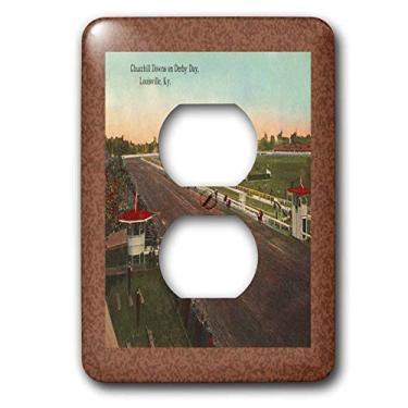 Imagem de 3dRose Capa de tomada Lsp_36379_6 Vintage Louisville Churchill Downs-Gilliam Collection com 2 tomadas, não aplicável