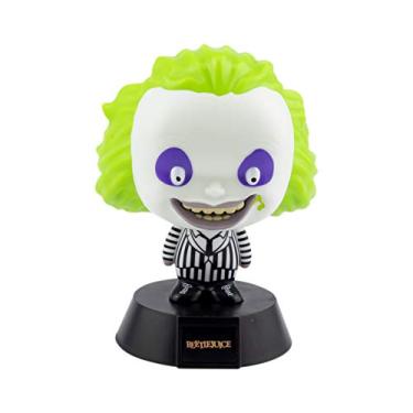 Imagem de Paladone Beetlejuice Luz noturna com ícone 3D ou lâmpada de mesa BDP | Oficialmente licenciado pelo filme de terror americano de 1988, preto e branco | alimentado por bateria 2x AAA