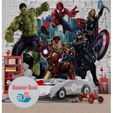 Imagem de Papel de parede super heróis Vingadores Avengers Menino BN 481 M² - ba