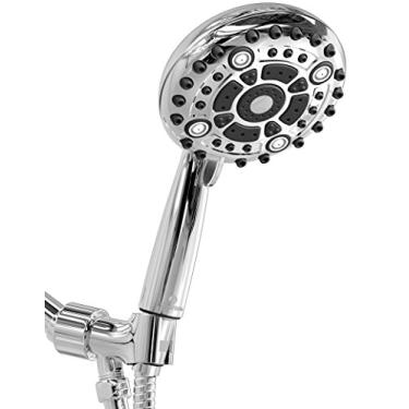 Imagem de Chuveiro de mão Aquarius Mist com mangueira (extra longo) Spa Grau de alta pressão com haste de chuveiro de mão com 6 ajustes de spray – Suporte ajustável e fita de teflon, Chrome