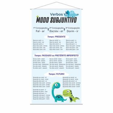 Imagem de Banner Escolar Pedagógico Verbos no Modo Subjuntivo 120x65cm - PlimSho