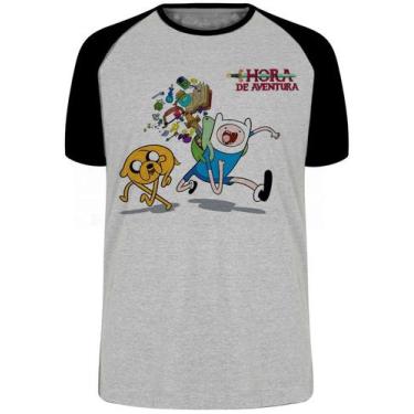 Imagem de Camiseta Adventure Time Jake Finn mochila Blusa Plus Size extra grande