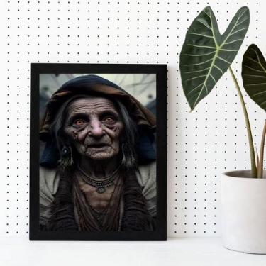 Imagem de Quadro Pomba Gira Curucaca 33x24cm - Quadros On-line, Moldura branca