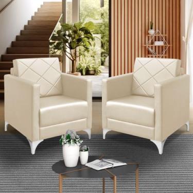 Imagem de kit 2 Poltrona Helena Decorativa Clinica e recepção tecido suede - SEL