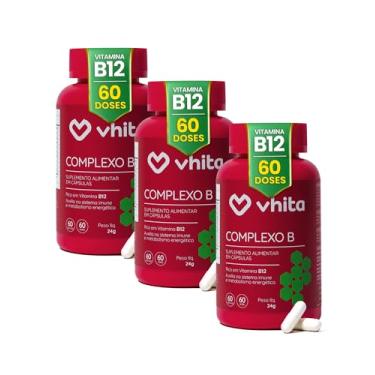 Imagem de Vhita Complexo B, Suplemento Alimentar com Vitaminas B1, B2, B3, B5, B6, B7, B9 e B12, Rico em Vitamina B12, Manganês, 60 Cápsulas - 3 unidades