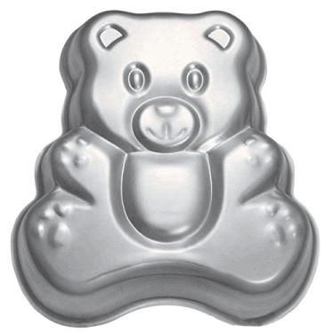 Imagem de Forma de bolo de urso de desenho animado, forma de bolo de aniversário infantil 3D, moldes de liga de alumínio, ferramentas antiaderentes para assar