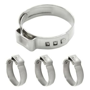 Imagem de LifCratms Pacote com 60 anéis de crimpagem PEX de 3/4 polegadas, braçadeiras de mangueira de orelha única de aço inoxidável, braçadeiras PEX Cinch para conexões de encaixe de tubulação PEX