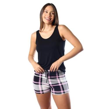 Imagem de Pijama Regata feminino antialergico - Empório do Algodão, G, Preto