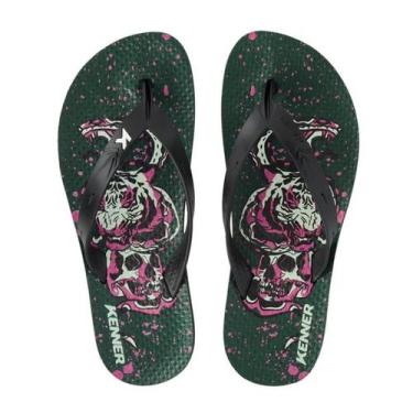 Imagem de Chinelo Kenner Summer Tattoo Masculino - Preto e Verde, 40