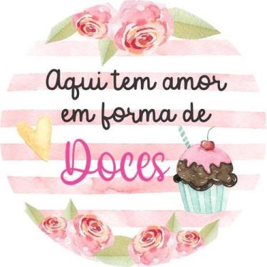 Imagem de 50 Adesivos Personalizados 4x4 Com Recorte Confeitaria Doces 01 - Cane