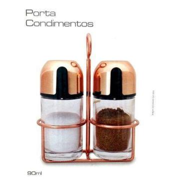 Imagem de Porta Temperos Suporte Galheteiro 2 Potes 90ml Wincy