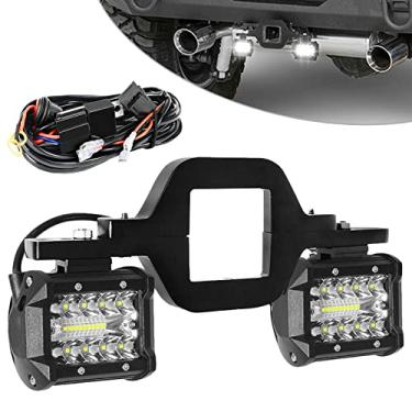 Imagem de EBESTauto Luzes de trabalho LED de engate de 10 cm com suporte de engate de reboque de 6 cm e chicote de fiação, barra de luz de LED para direção off-road para caminhão, trailer, SUV, caminhonete RAM