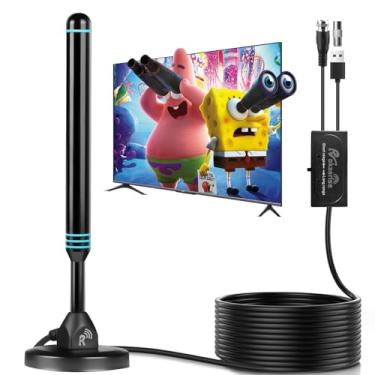 Imagem de Antena de TV digital interna, 4K Ultra HD com amplificador de sinal, cabo de 3 metros, preto