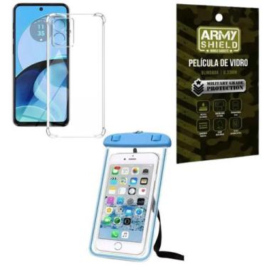 Imagem de Kit Capinha Moto G24 Power + Capa Prova D'Aua + Pelicula 3D - Armyshie