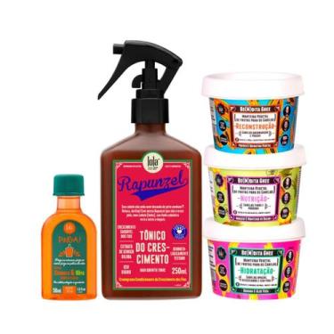 Imagem de Kit Lola Rapunzel Tonico + Bemdita Ghee Cronograma 3x 100ml + Pinga! Ó