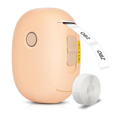 Imagem de OBZ Criador de etiquetas Bluetooth, máquina de etiquetar portátil com fita, sem tinta, mini etiquetadora sem fio, com vários modelos para nome da escola, etiquetas de cabos, etiquetas de preço